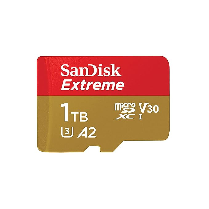 SanDisk Extreme 1TB microSDXC UHS-I, V30, 190MB/s Read, 130MB/s Write, Memory Card for 4K Video on Smartphones, Action Cams and Drones